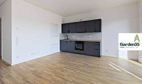 Modern, newly built 2-room apartment with a balcony and fitted kitchen in the innovative Lagarde campus.