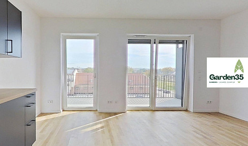 Modern 2-room new construction apartment with a balcony and fitted kitchen in the innovative Lagarde campus.