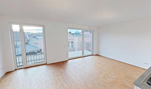 Bright 1-bedroom apartment with a balcony and fitted kitchen in the new development "Grand Duke Friedrich Courtyards."