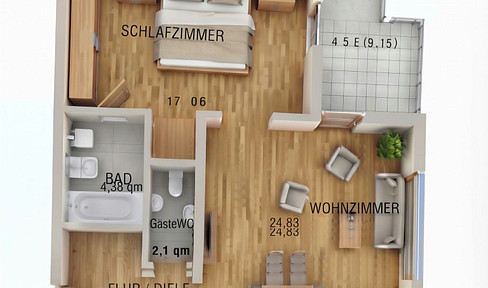 Bright 2-room apartment in Waldkirch - No agency fees.