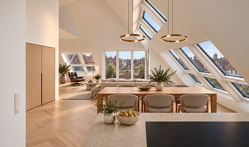 Einzigartige Dachgeschosswohnung mit spektakulärer Raumhöhe und zwei Dachterrassen