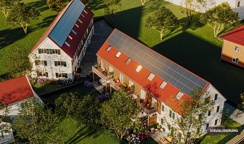 Acht KfW-40-QNG Effizienzhaus Reihenhäuser in Landhausoptik mit eigenem Garten & Doppelgarage