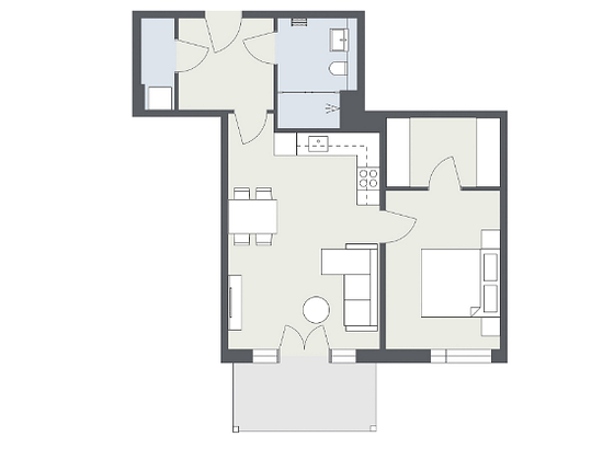Light-flooded 2-room home on the 2nd floor ideal for singles or couples