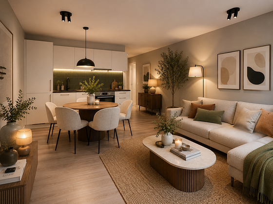 *NEW CONSTRUCTION* Charming 3-room apartment with balcony and fitted kitchen. Apartment building 1.13.