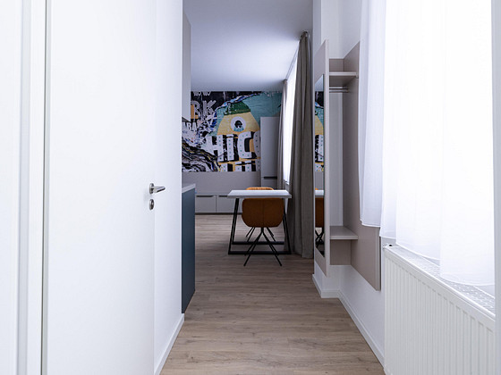 *Universitäten fußläufig erreichbar* vollmöblierte 1-Zimmer-Neubauwohnung im 1. OG mit Balkon WE 04