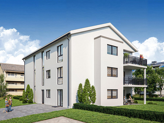 First occupancy: Newly built, accessible apartment on the 1st floor with a large balcony, located in a quiet area near the Elz river (W3).