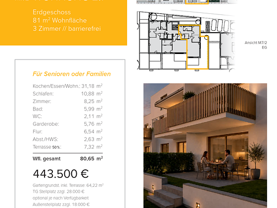 Neubau WHG 2.1 - M7/2 - Erdgeschoss - 81m²