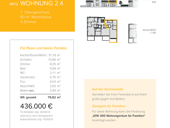 New apartment building, unit 2.4 - M7/2 - 1st floor - 80m²