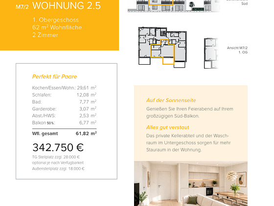 Neubau WHG 2.5 - M7/2 - 1.Obergeschoss - 62m²