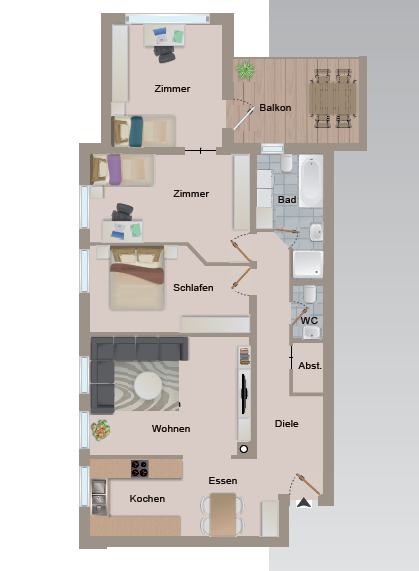 Schöne 4,5 Zimmer Wohnung mit Balkon in Krauchenwies/Ablach zu vermieten! (6) (ID-130) – Brunnenstr. 15/1, 72505 Krauchenwies-Ablach(Ablach) – Vorschaubild 13