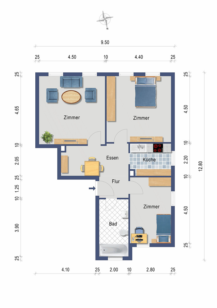 Die ideale 3-Zimmer-Wohnung in Dresden Plauen / Südvorstadt – Nöthnitzer Str. 21, 1187 Dresden(Plauen) – Vorschaubild 5