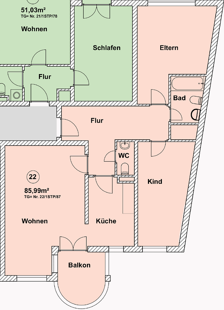 Tolle 3-Zimmer-Wohnung mit Aufzug+Balkon+Tiefgarage in Karlsruhe – Hallesche Allee 13, 76139 Karlsruhe(Hagsfeld) – Vorschaubild 16