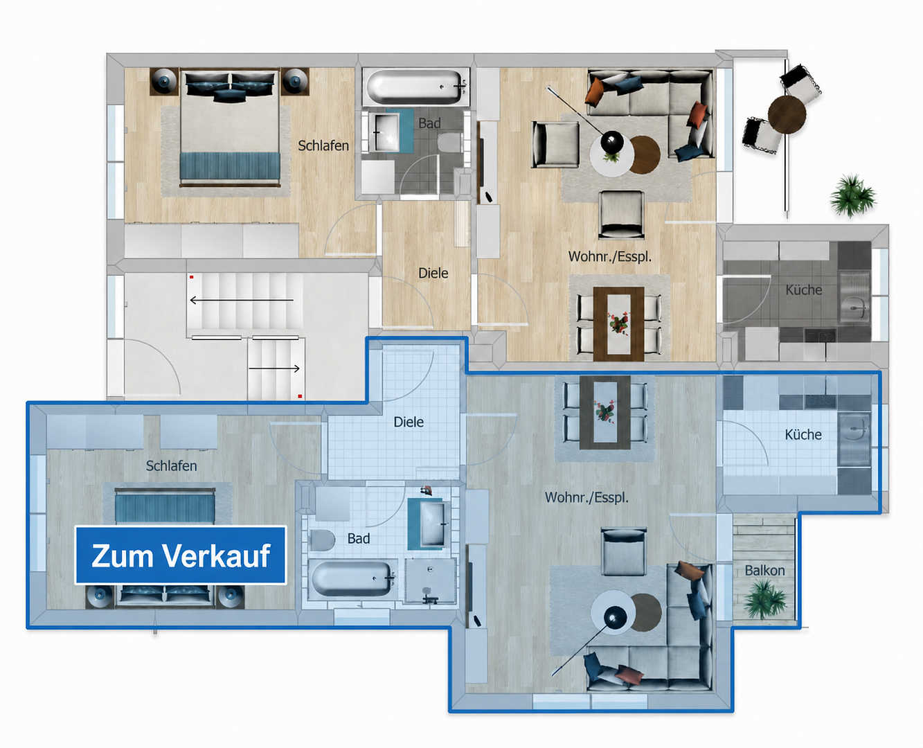 Sonnige 2-Zimmer-Wohnung vor Freiburg | Südwest-Balkon | Tageslichtbad | sofort bezugsfrei – 79232 March(Holzhausen) – Vorschaubild 11
