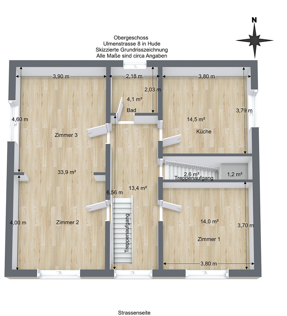 Mehrfamilien Haus in Hude / 2 Wohnungen mit 75m² und 114m² - ohne Makler – Ulmenstr. 8, 27798 Hude(Hude (Oldenburg)) – Vorschaubild 26