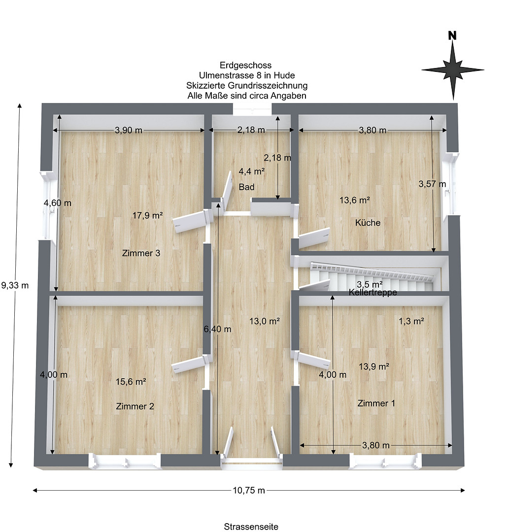 Mehrfamilien Haus in Hude / 2 Wohnungen mit 75m² und 114m² - ohne Makler – Ulmenstr. 8, 27798 Hude(Hude (Oldenburg)) – Vorschaubild 25