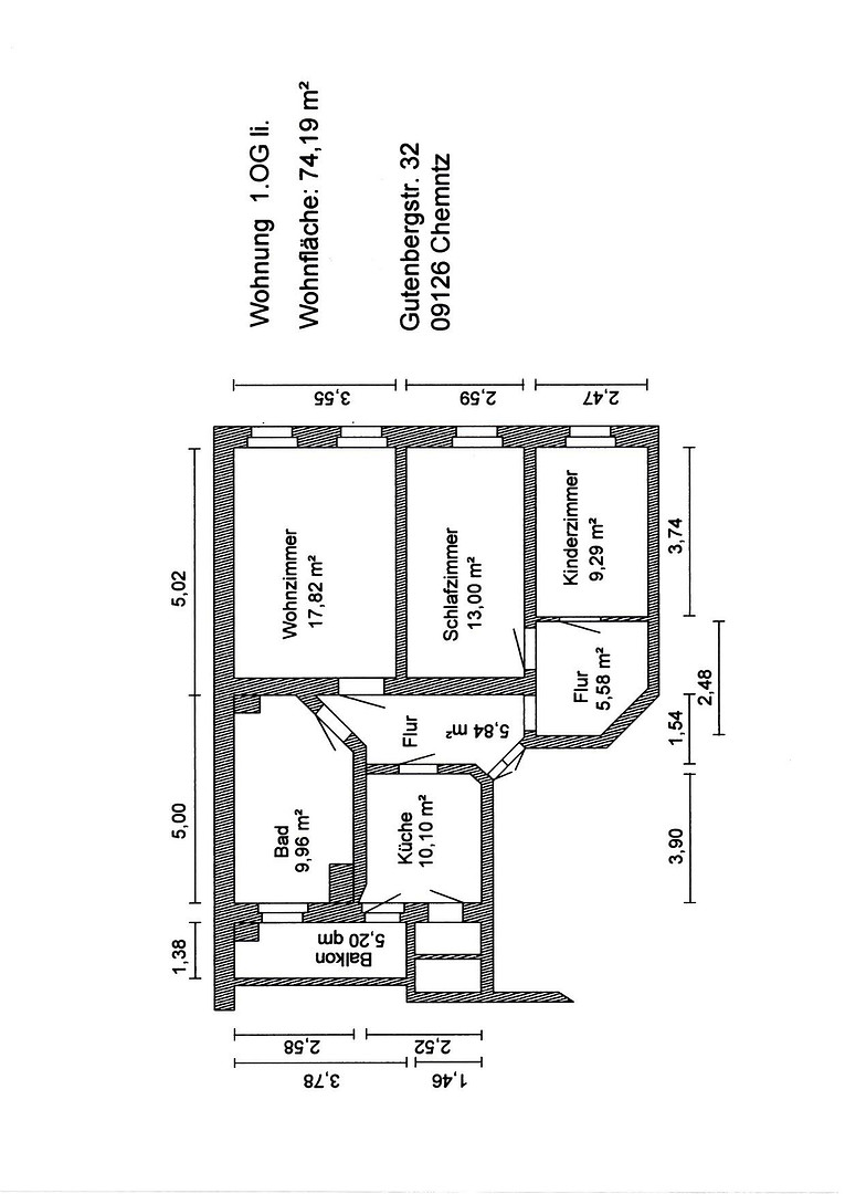 Drei Zimmerwohnung in Bernsdorf - Uninähe – Gutenbergstr. 32, 9126 Chemnitz(Bernsdorf) – Vorschaubild 11