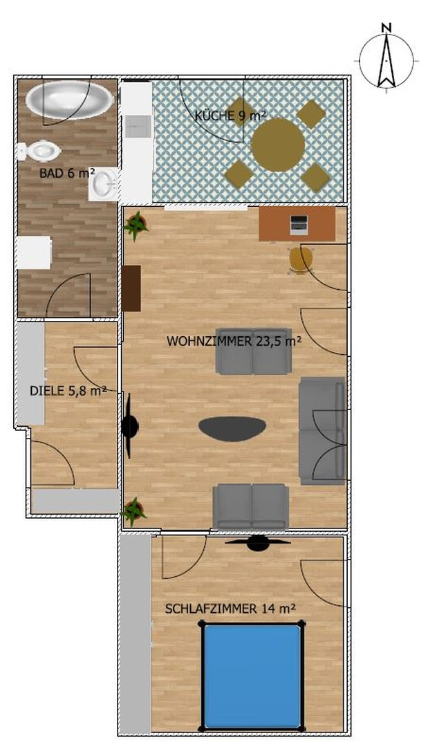 2 ZKB Souterrain-Wohnung in hervorragender Lage direkt am Siebentischwald – Schloßanger 5, 86179 Augsburg(Haunstetten) – Vorschaubild 14