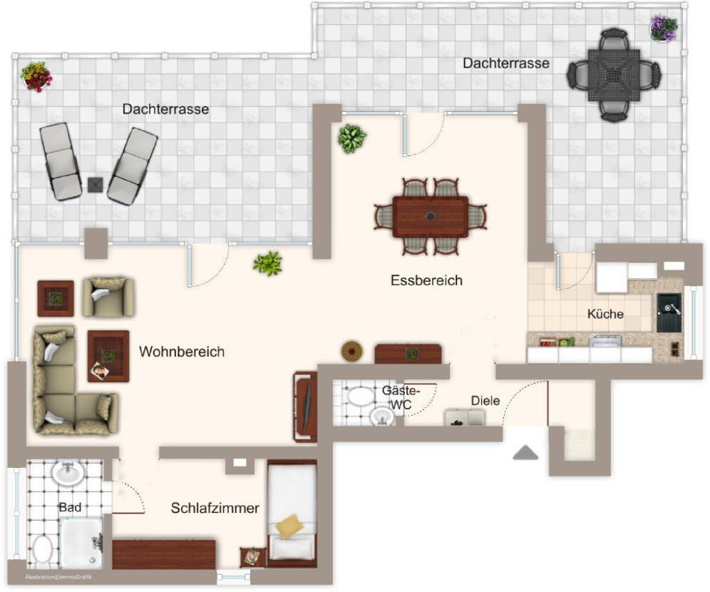 Ganz oben - Exklusives Penthouse mit atemberaubender Dachterrasse & Einzelgarage – Nürnberg / Großgründlach(Großgründlach) – Vorschaubild 20