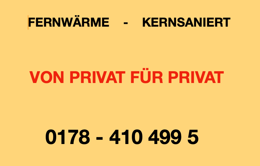 *V Privat* 2 Zimmer Wohnung - Modern Kersaniert - Fernwärme - ab sofort verfügbar