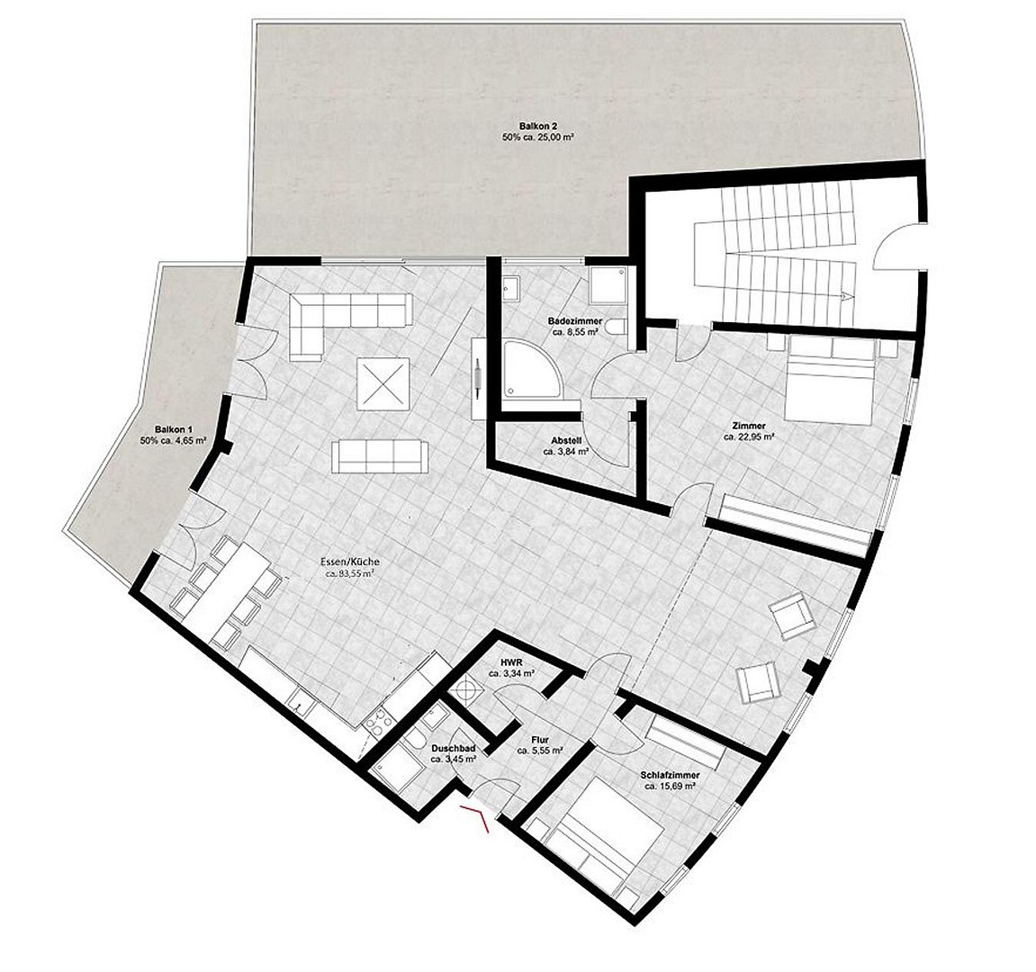 Penthouse-Maisonette von/an Privat – 22175 Hamburg(Bramfeld) – Vorschaubild 19