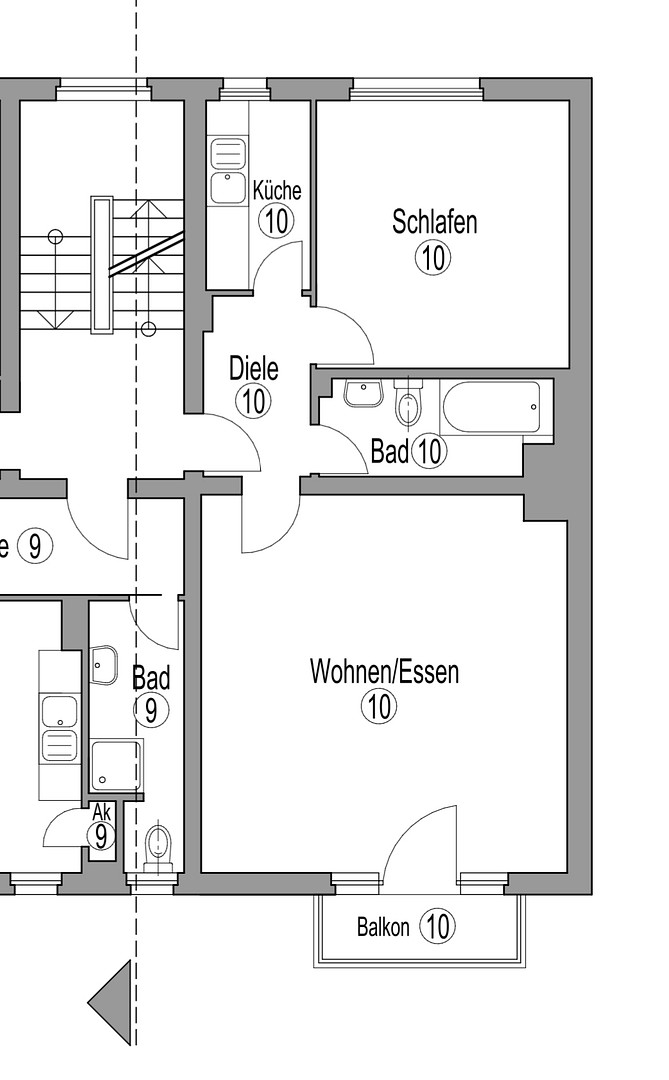 Umfangreich sanierte, helle Wohnung mit Balkon (EK,Waschmaschine,Keller) – In der Elb 1, 40229 Düsseldorf(Eller) – Vorschaubild 8