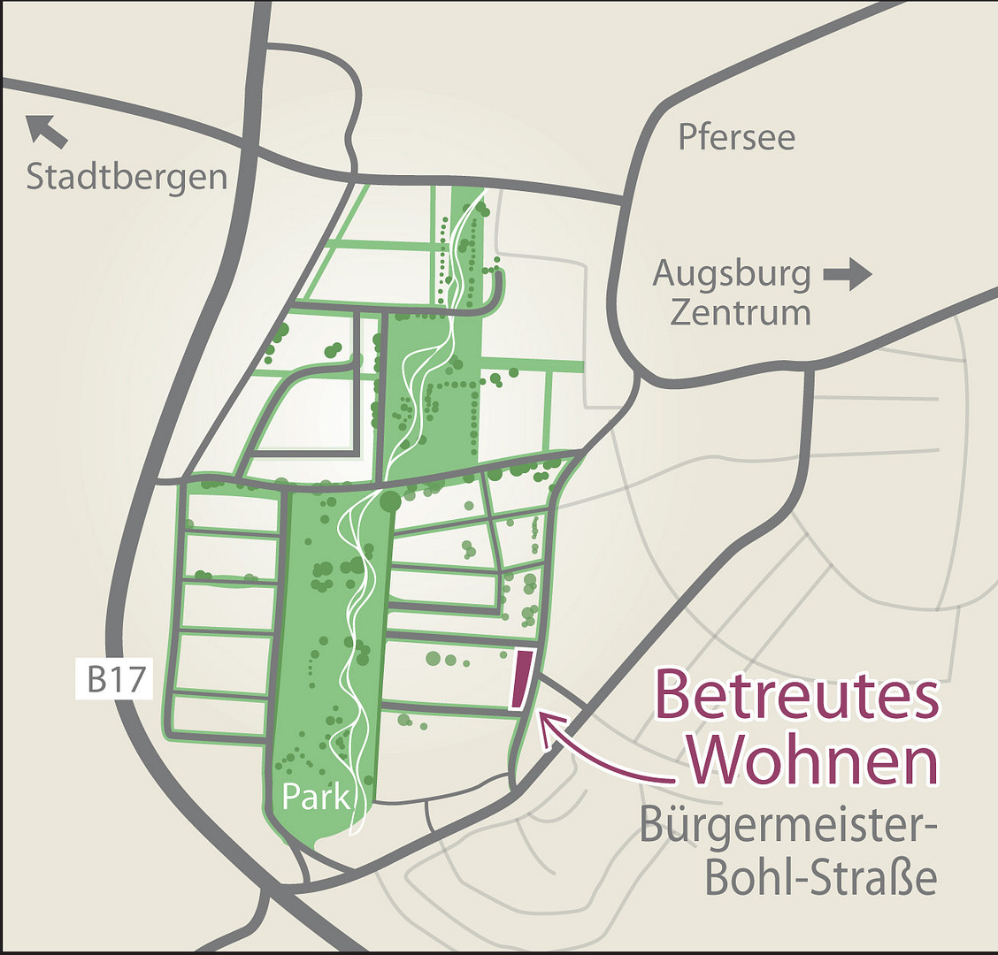 "Betreutes Wohnen"   entspanntes und ruhiges Wohnen im Alter, nur für Senioren über 60 Jahre – Bgm.-Bohl-Str. 54, 86157 Augsburg(Pfersee) – Vorschaubild 10
