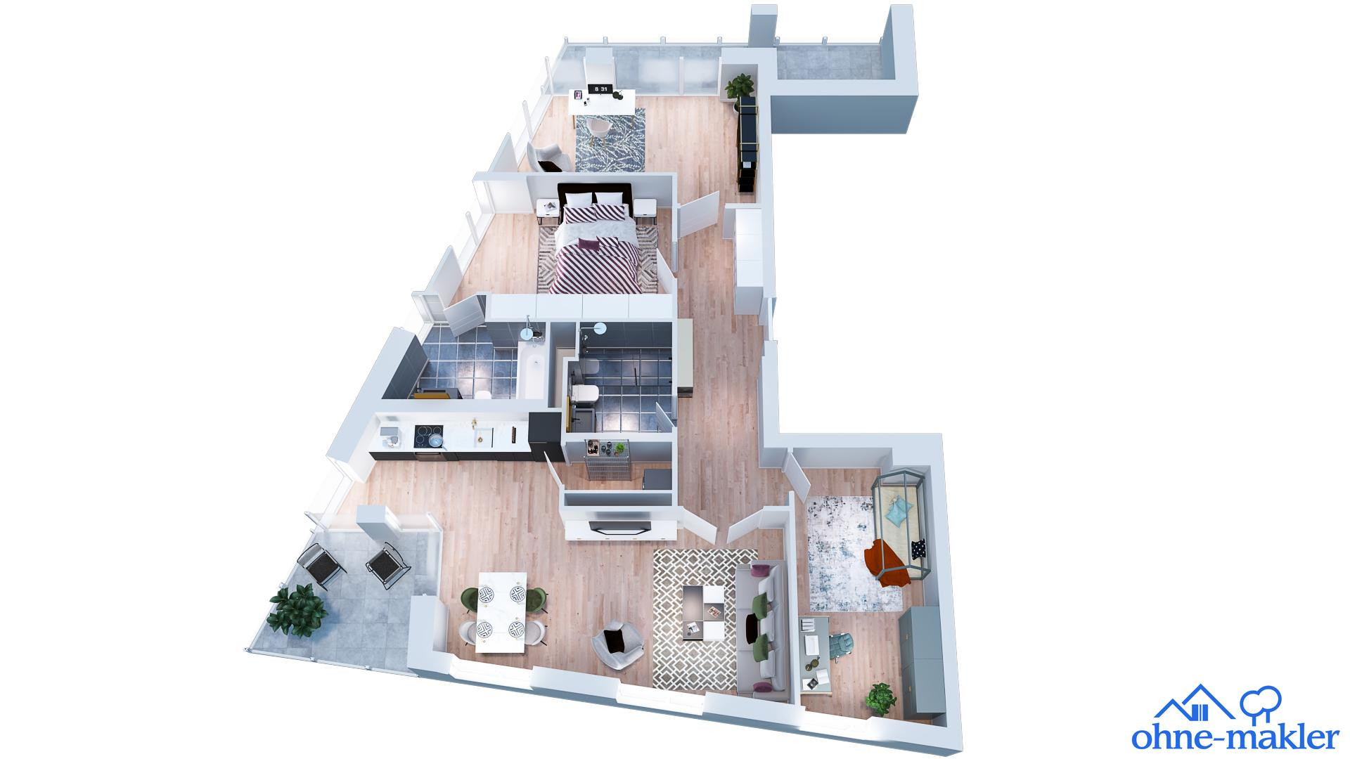 Traumhafte 4 Zimmer Wohnung mit direktem Spreeblick und Weitblick über die Stadt – Berlin(Charlottenburg) – Vorschaubild 34