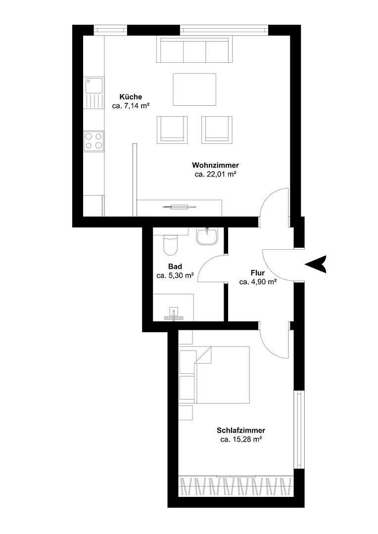 Helle 2-Zimmer-Erdgeschoss-Einliegerwohnung (60m2) – ALLES inklusive – Pivitt 2, 58099 Hagen – Vorschaubild 26