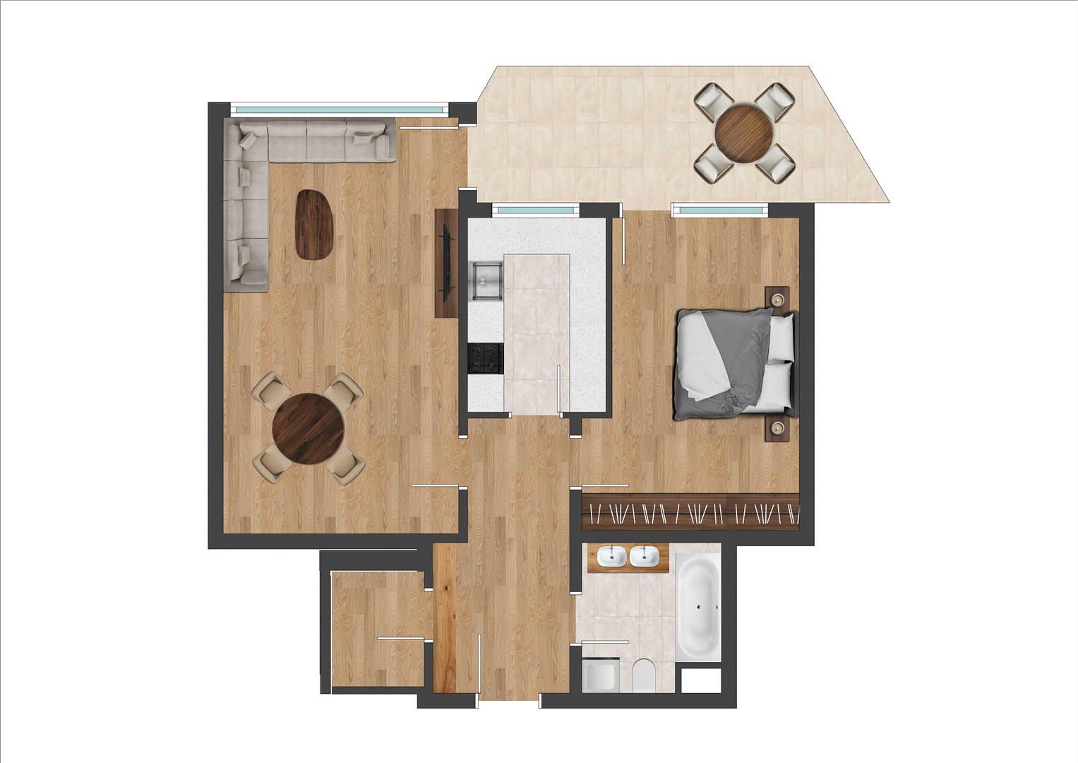 Ansprechende, WG taugliche 2 Zimmer-Wohnung mit tollem Blick auf die Singold – Radaustr 23, 86199 Augsburg(Göggingen) – Vorschaubild 11