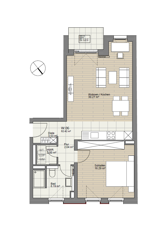 2-Zimmer-Wohnung mit Einbauküche und Balkon im Zentrum zu vermieten! – Foto 10