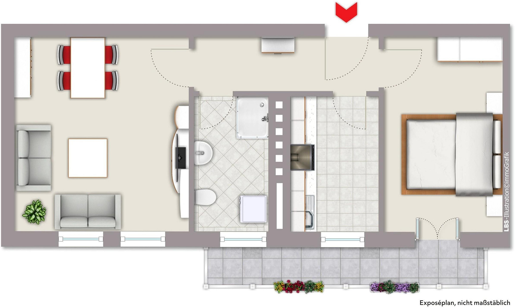 Geschmackvolle, modernisierte 2-Zimmer-Wohnung mit gehobener Innenausstattung und Einbauküche – Dechant-Plein-Straße 7, 56070 Koblenz – Vorschaubild 10