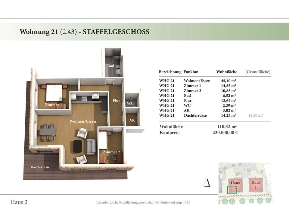 3 Zimmer Neubau-Eigentumswohnung 2.43 – Hinter der Feldstraße 7, 21481 Lauenburg an der Elbe(Lauenburg/Elbe) – Vorschaubild 2