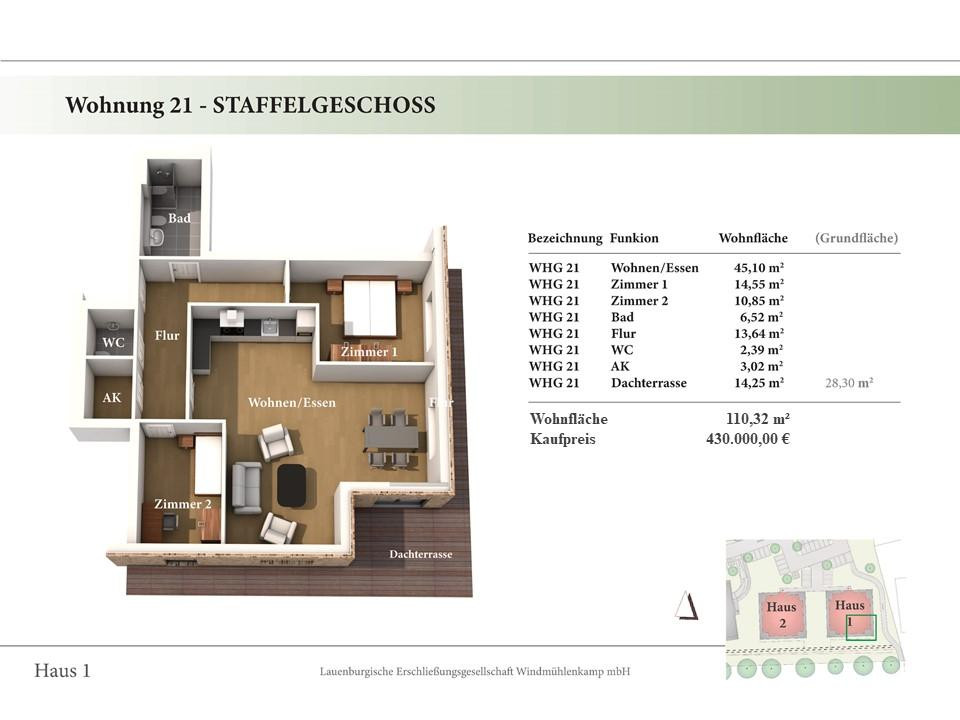 3 Zimmer STG Neubau-Eigentumswohnung 1.21 – Hinter der Feldstraße 5, 21481 Lauenburg an der Elbe(Lauenburg/Elbe) – Vorschaubild 2