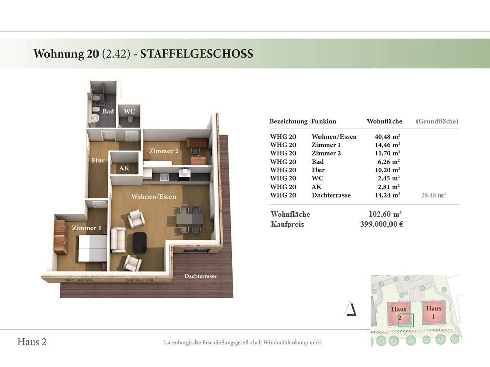 3 Zimmer STG Neubau-Eigentumswohnung 2.42 – Hinter der Feldstraße 7, 21481 Lauenburg an der Elbe(Lauenburg/Elbe) – Vorschaubild 2