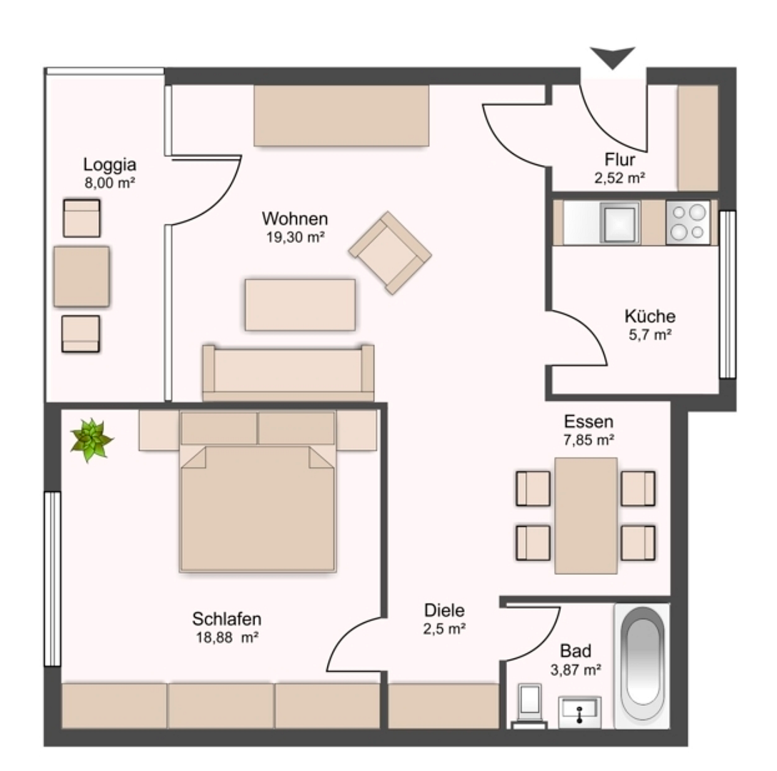 Schöne 2,5-Zimmer-Wohnung in Offenbach-Bieber – Konrad-Adenauer-Straße 32, 63073 Offenbach(Bieber) – Vorschaubild 7