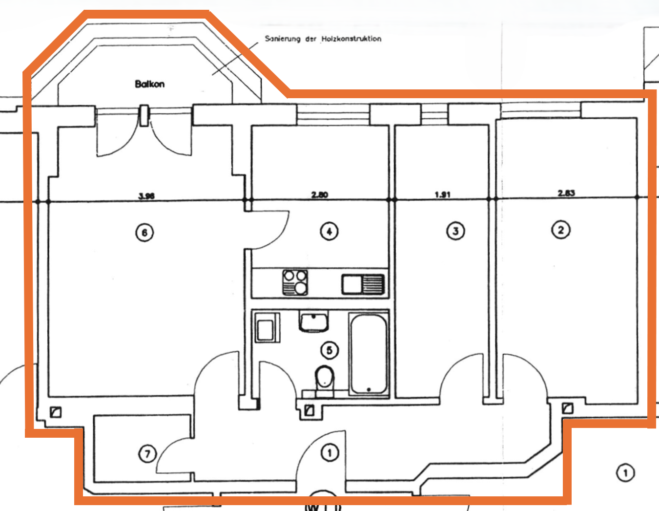 3,5 Zi, Balkon, Nähe Wasaplatz in historischen Gebäude, provisionsfrei – Lockwitzer Str. 24, 1219 Dresden(Prohlis) – Vorschaubild 19