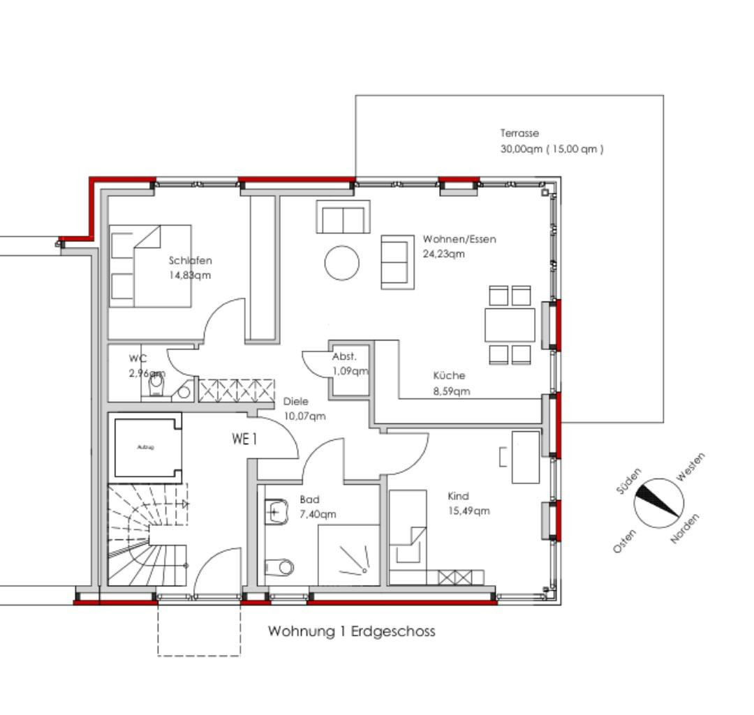 Barrierefreie Terrassenwohnung in AEZ Nähe – Apothekergang 2, 22395 Hamburg(Sasel) – Vorschaubild 16