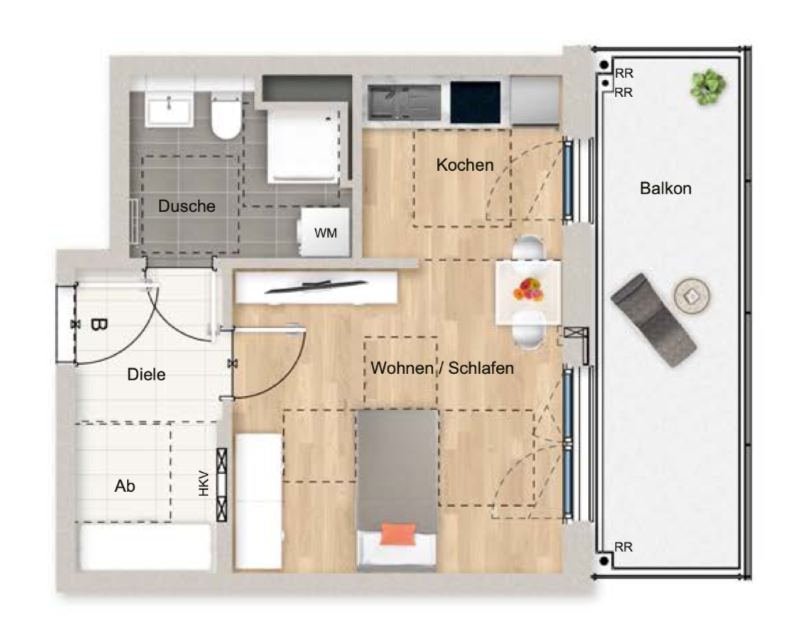 Business Apartment hochwertig möbliert mit Dachterrasse all inkl. – Tölzer Str 5, 81379 München - Obersendling(Sendling) – Vorschaubild 15
