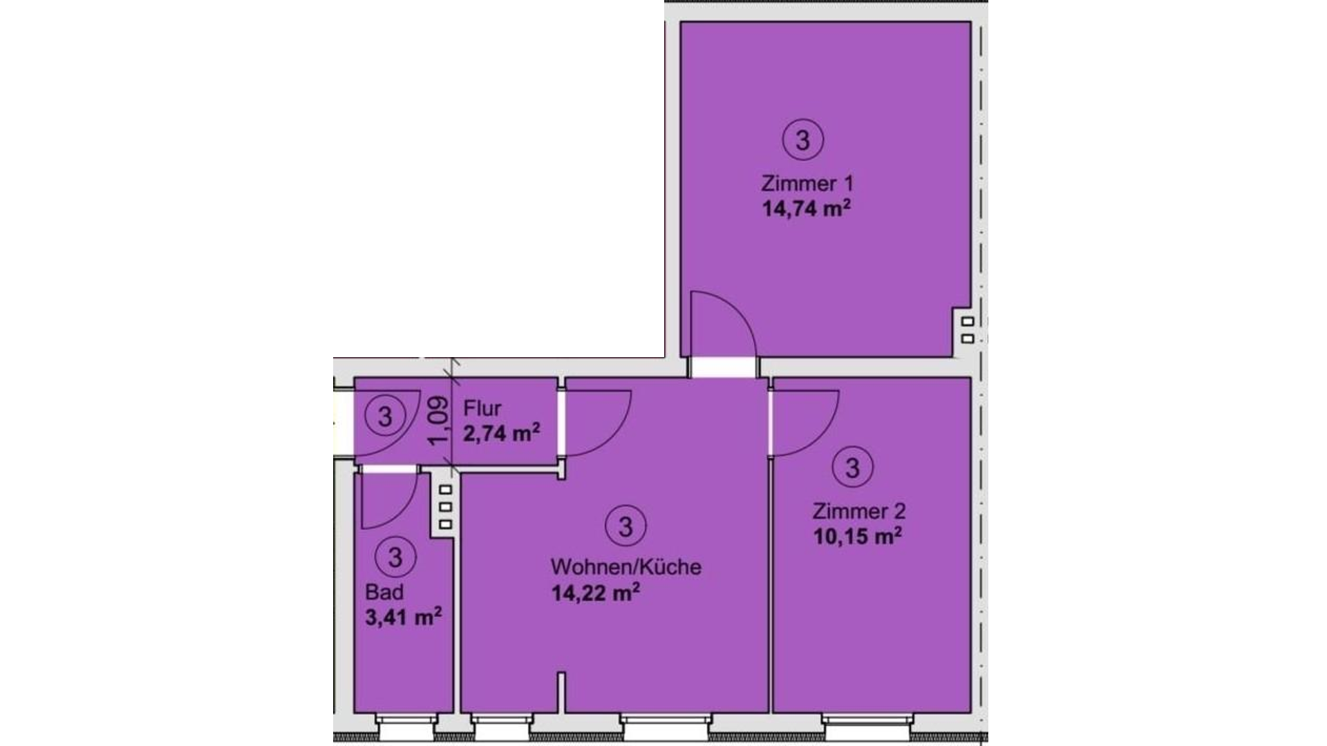 Kleine sanierte Wohnung für 1-2 Personen in Sackgasse – Ravensbrink 9a, 49082 Osnabrück – Vorschaubild 11