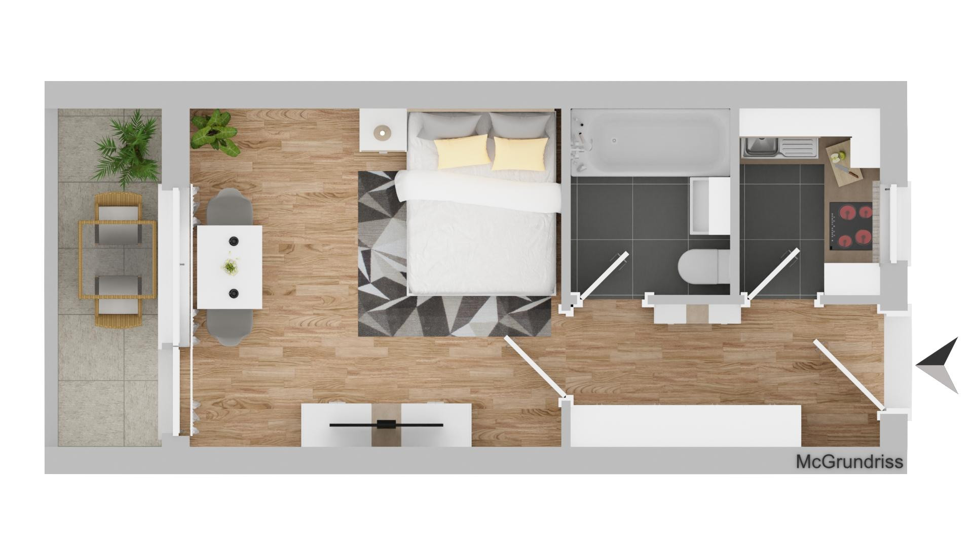 Modern möbliertes Apartment / befristet / Ingolstadt Unterhaunstadt / ab 01.12. frei – Deschinger Straße, 85055 Ingolstadt(Unterhaunstadt) – Vorschaubild 9