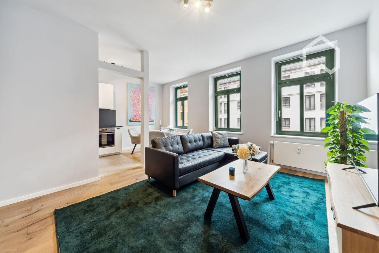 Moderne sanierte möbilierte 2-Zimmerwohnung in zentraler Lage in Leipzig, Stadtteil Reudnitz