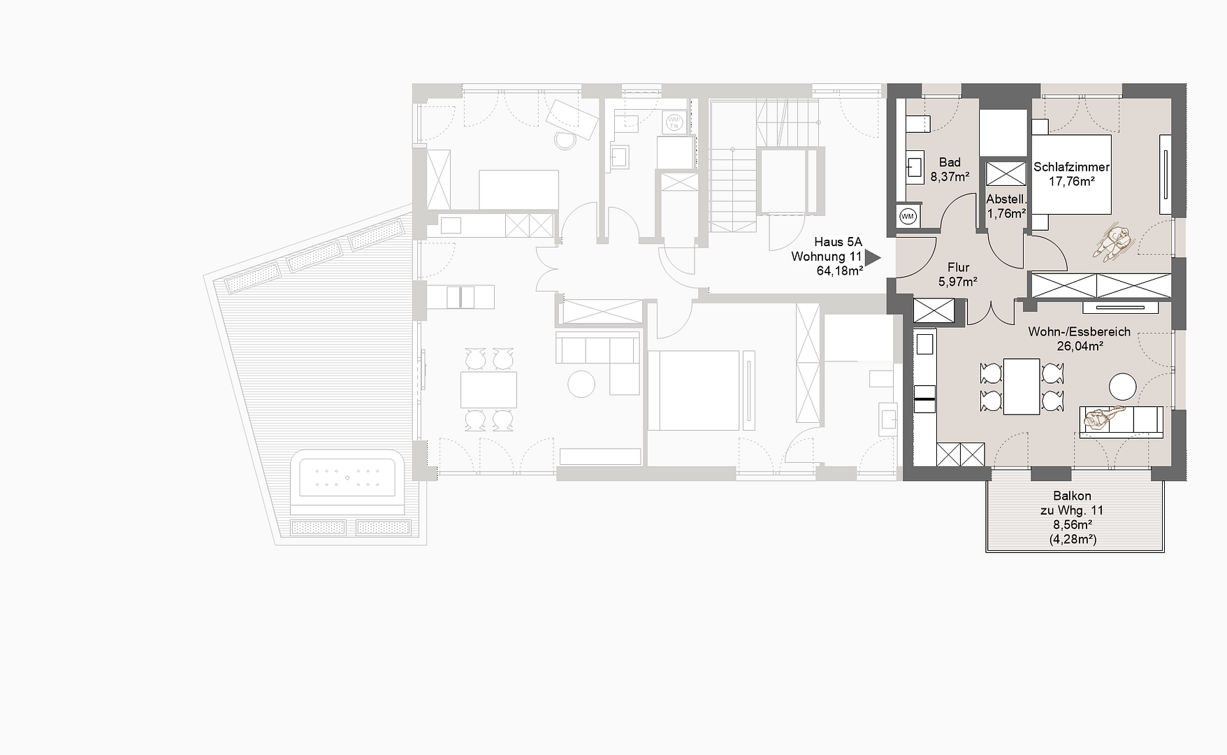 Neubau-Eigentumswohnung 2 Zimmer in Grafing b. München – 85567 Grafing bei München – Vorschaubild 4