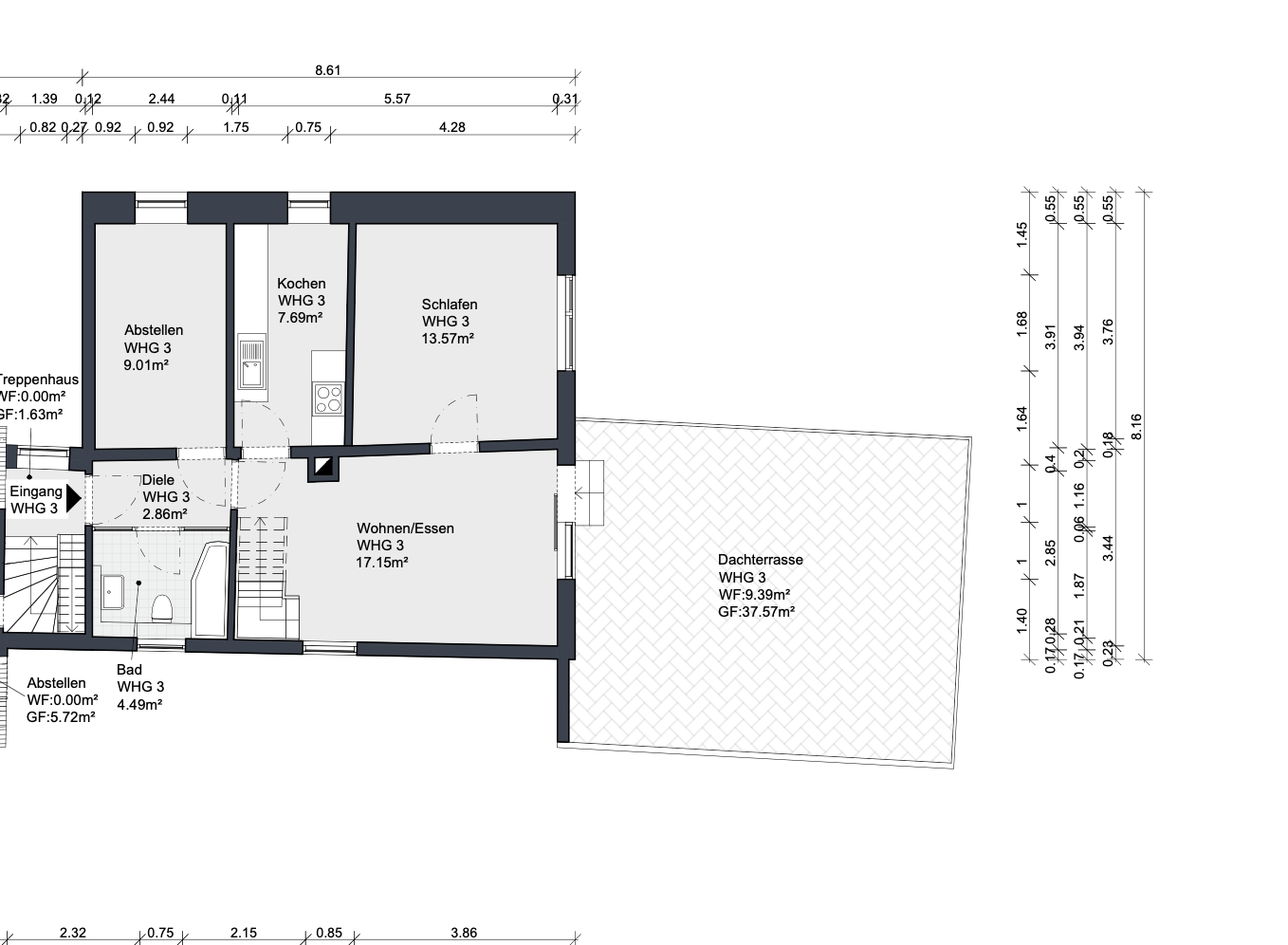 Besondere Maisonette-Wohnung (105m²) mit großer zusätzlicher 38m² Dachterrasse – Neustadt Kernstadt – Hindenburgerstr 96, 67433 Neustadt an der Weinstraße – Vorschaubild 12