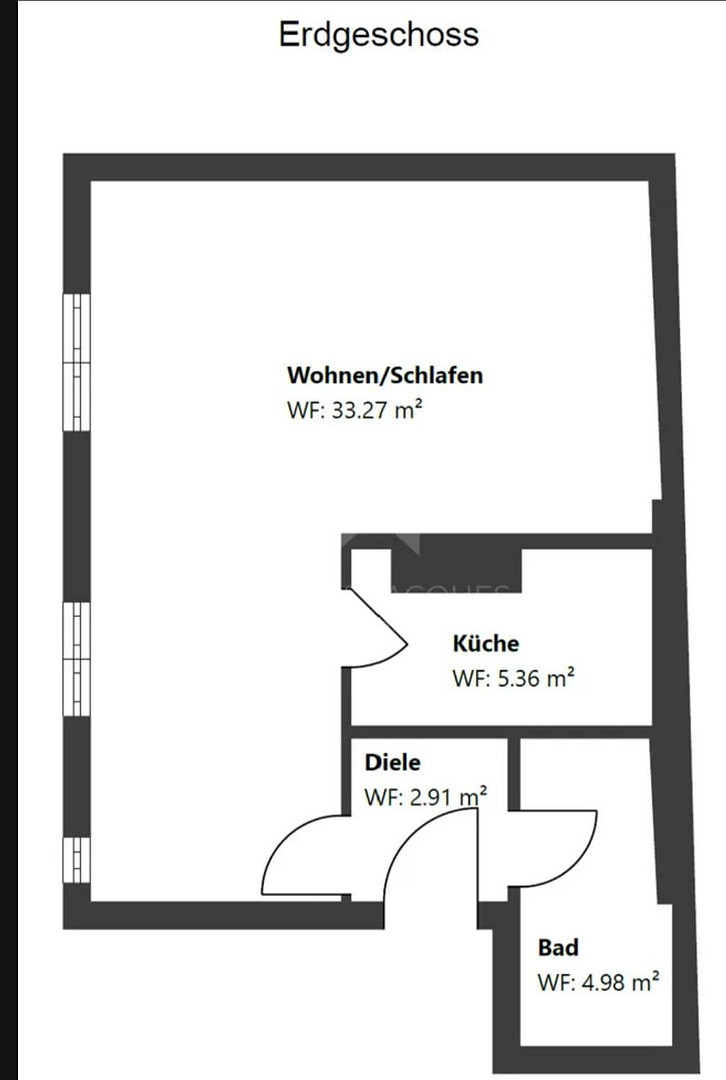 1-Zimmer-Appartement (46 m²) im ruhigen Rückgebäude inkl. Keller & Einbauküche – Guldeinstraße 43, 80339 München(Schwanthalerhöhe) – Vorschaubild 2