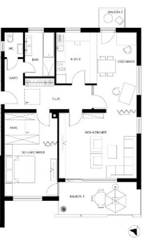 PROVISIONSFREI !  KFW-Saniertes Top 4-Fam.Haus inkl. 4 Garagen auf 672 qm Grundstück – Auf der Gans 24, 70374 Stuttgart Sommerrain(Sommerrain) – Vorschaubild 47
