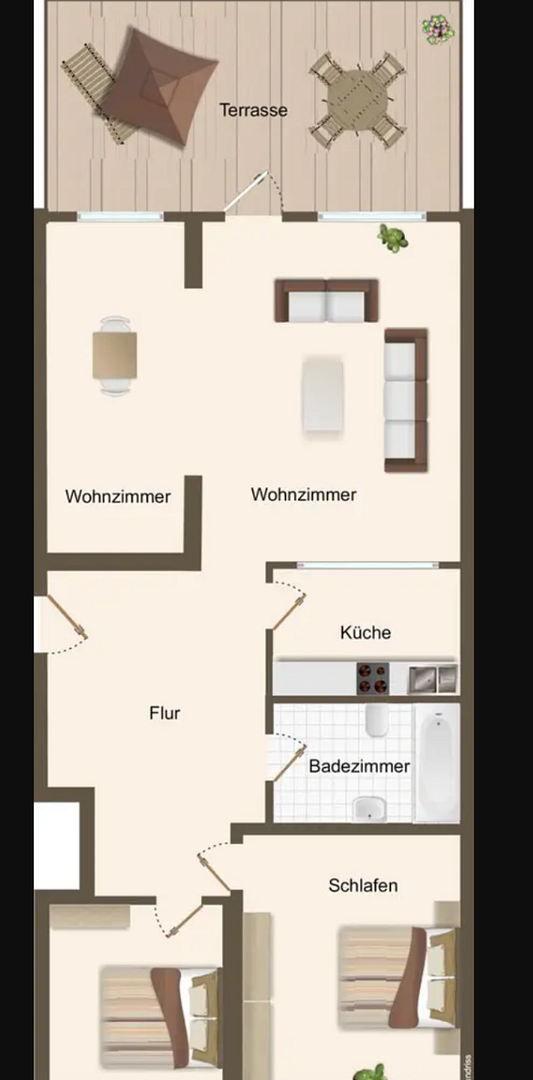 Helle 3,5 Zimmer Terrassenwohnung – Hamburg(Hummelsbüttel) – Vorschaubild 4