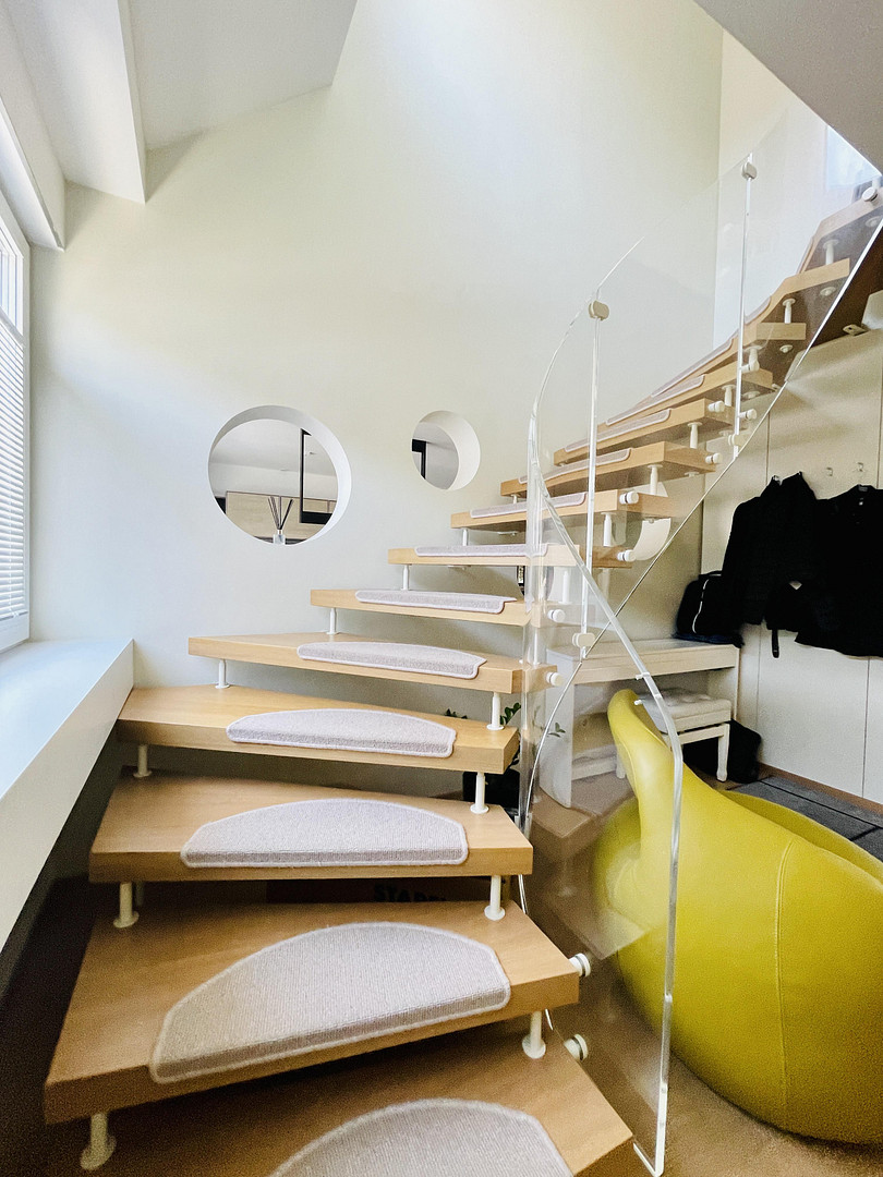Designer Maisonette-Wohnung nähe Zoopark mit Blick ins Grüne, Fussbodenheizung, Kamin, Terrasse – Düsseldorf(Düsseltal) – Vorschaubild 12