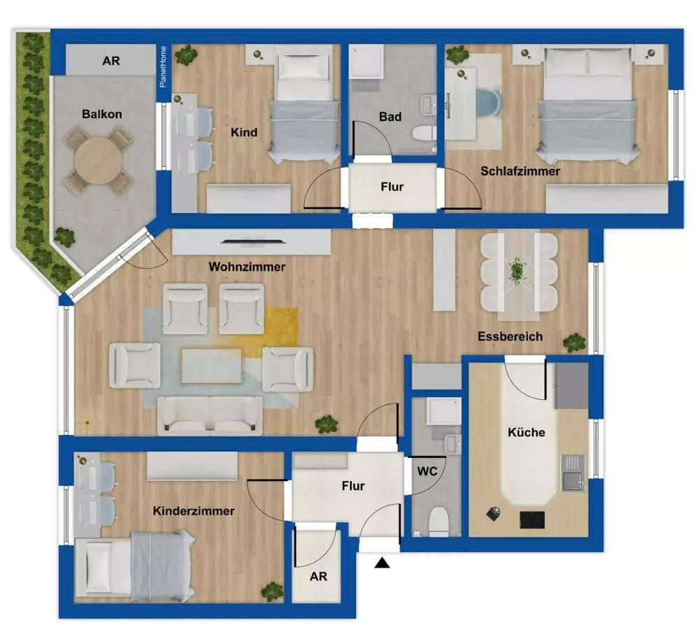 Neu renovierte 4-Zimmerwohnung mit Loggia und traumhaftem Ausblick über Amberg – Amberg – Vorschaubild 19