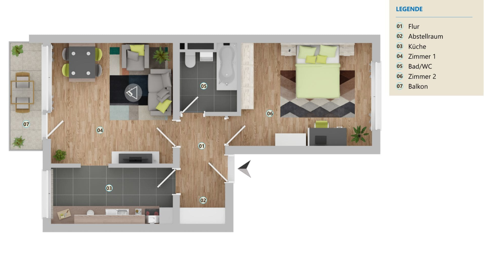 Kapitalanlage in München. 6% Rendite - Top vermiete 2-Zimmer WG - Kernsaniert (2026) mit Süd-Balkon – 81825 München - Trudering-Riem(Berg am Laim) – Vorschaubild 14