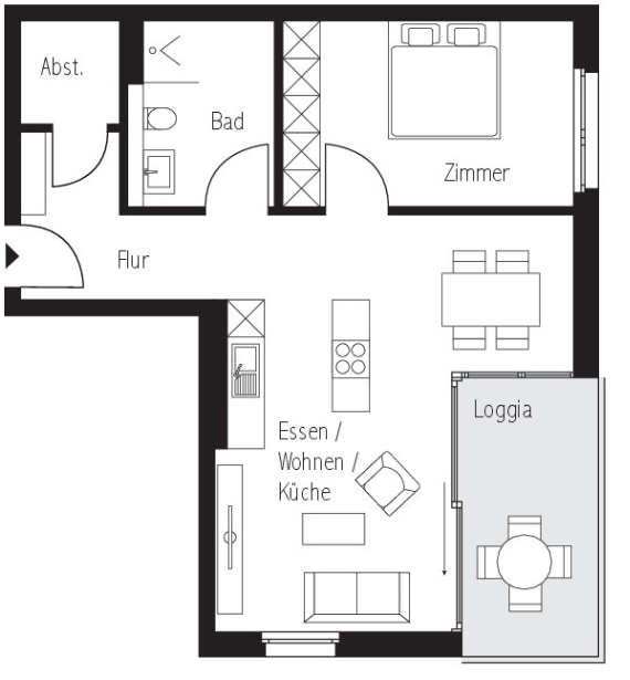 Moderne 2-Zimmer-Neubauwohnung mit Terrasse, Einbauküche & TG-Stellplatz in Heilbronn – Herbststraße.21, 74072 Heilbronn – Vorschaubild 9